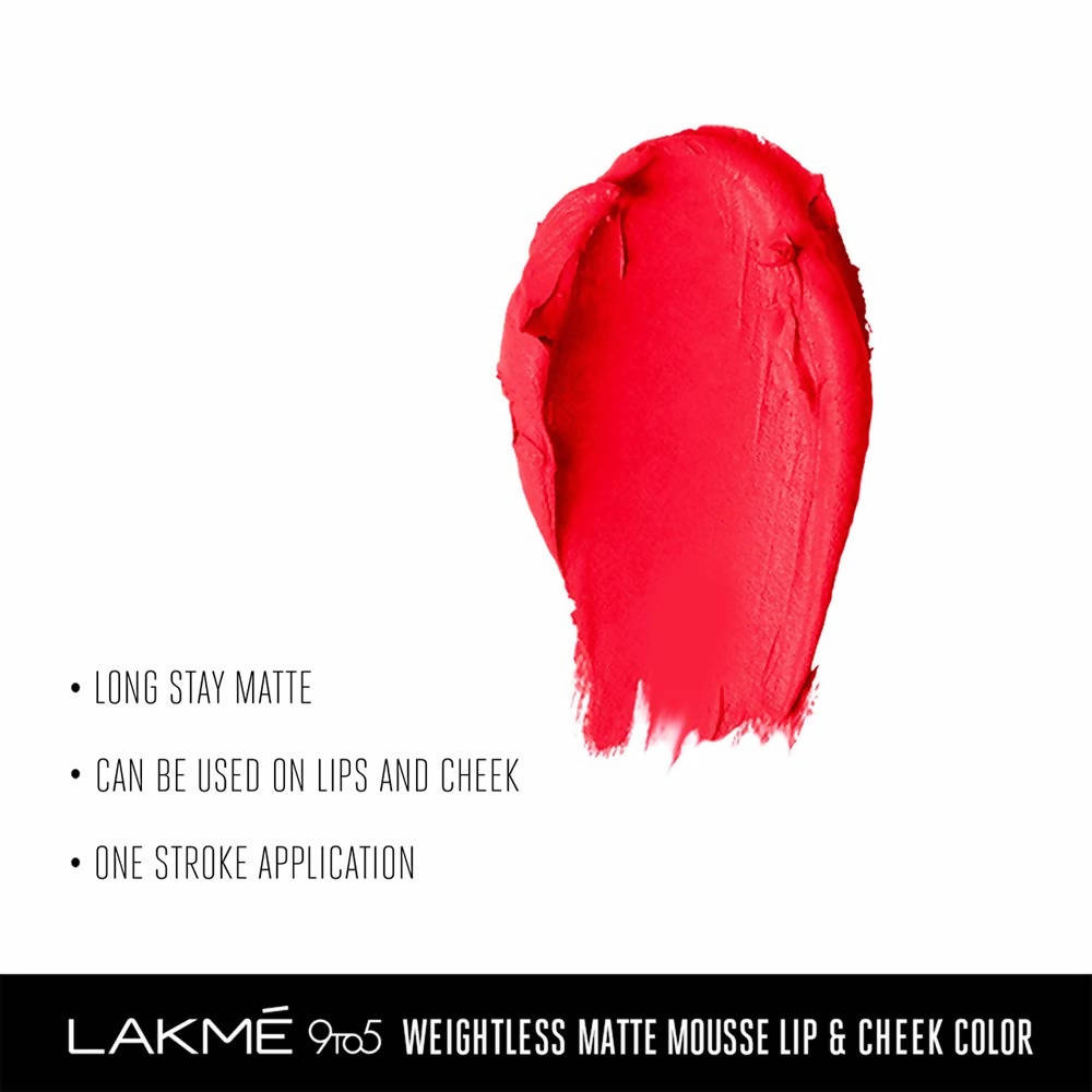 Lakme 9 to 5 Weightless Matte Mouse Lip and Cheek Color - Coral Cushion