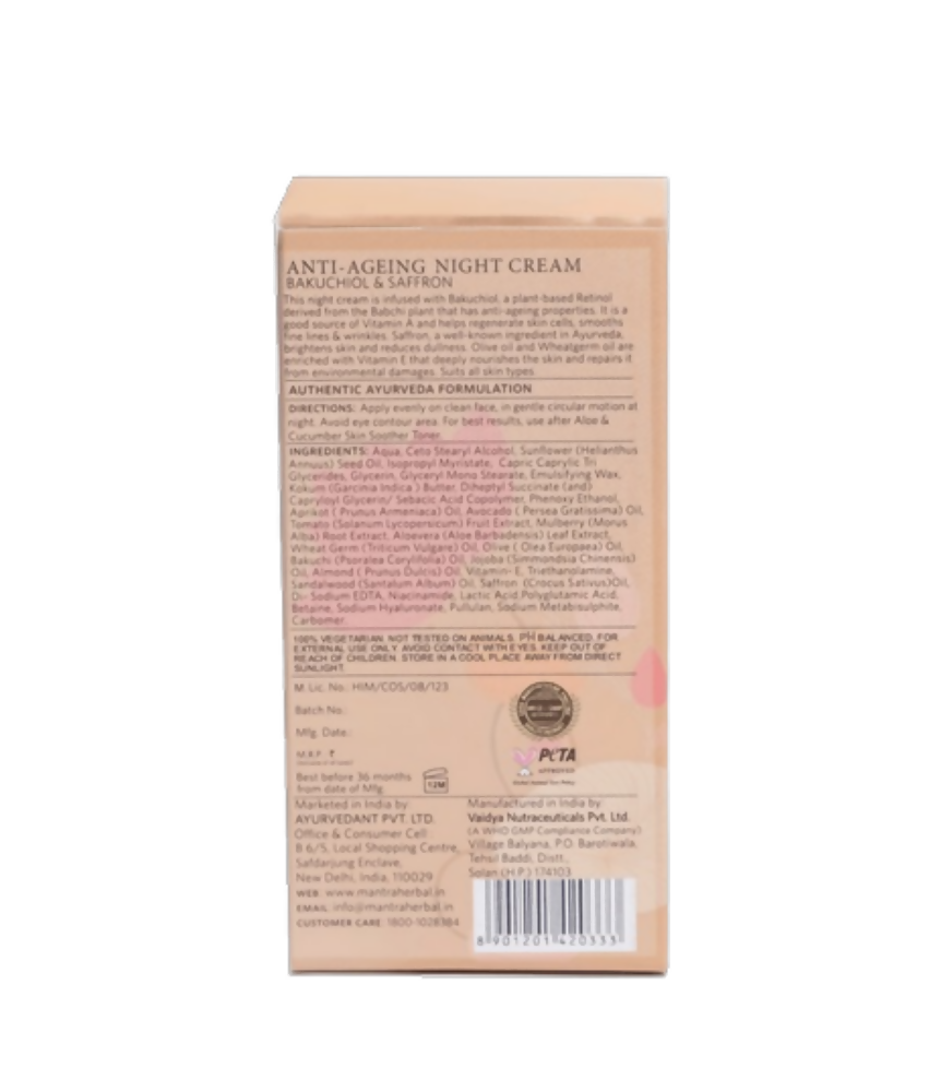Mantra Herbal Anti-Ageing Night Cream Bakuchiol & Saffron