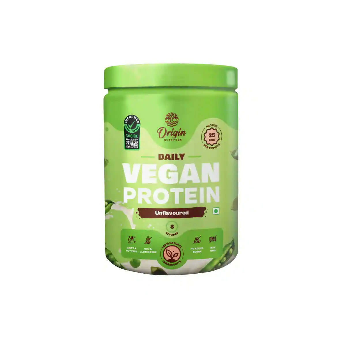 Origin Nutrition Daily Vegan Plant Protein Powder Unflavored (Jar) - BUDEN