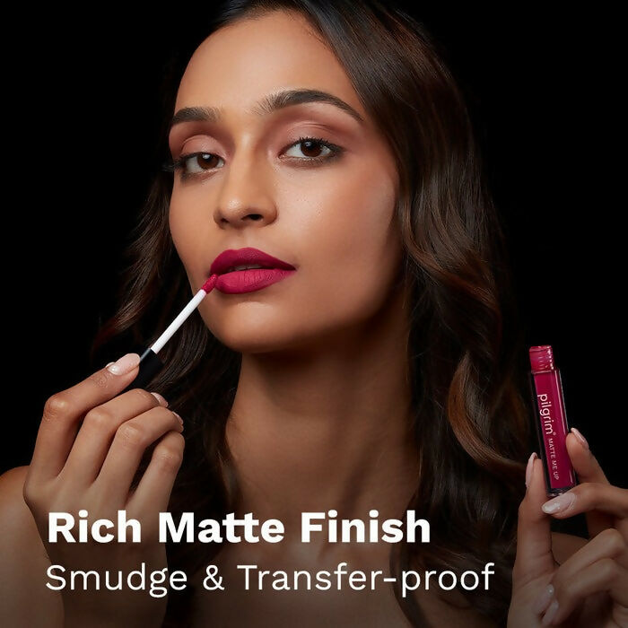 Pilgrim Matte Me Up Liquid Lipstick Pink Climax