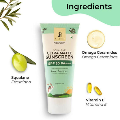 Pilgrim Squalane Ultra Matte Cream Sunscreen SPF 50 PA+++