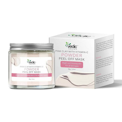 Vedic Naturals Pink Clay With Vitamin-C Powder Peel Off Mask