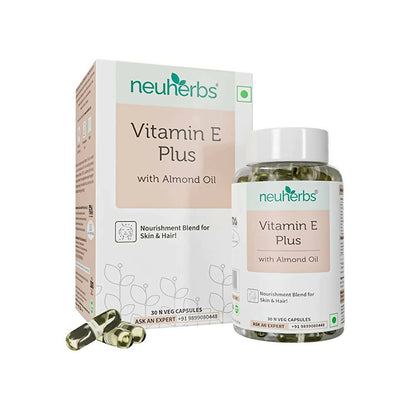Neuherbs Vitamin E Plus Veg Capsules With Almond Oil - usa canada australia