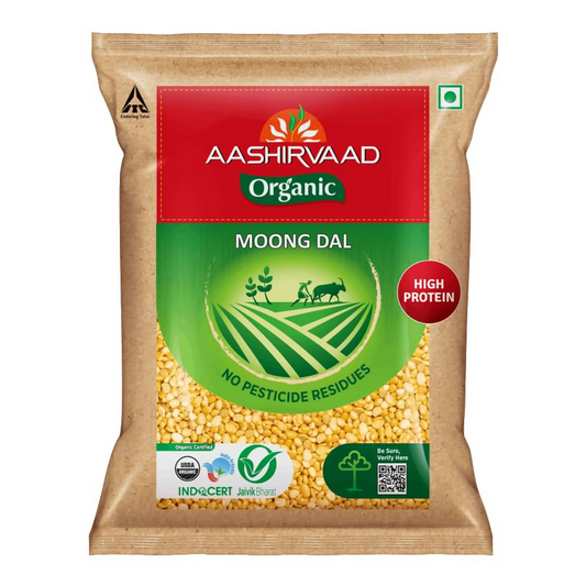 Aashirvaad Organic Moong Dal - BUDNE