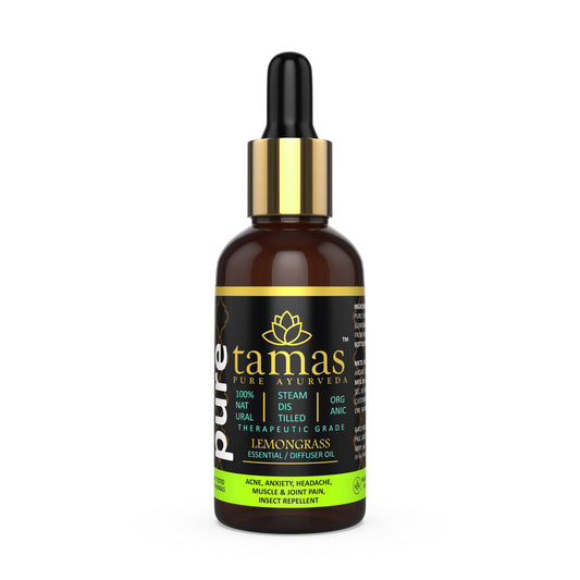 Tamas Pure Ayurveda 100% Organic Lemongrass Essential Oil-USDA Certified Organic