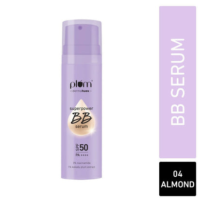 Plum Superpower BB Serum with SPF 50 PA ++++ 04 Almond