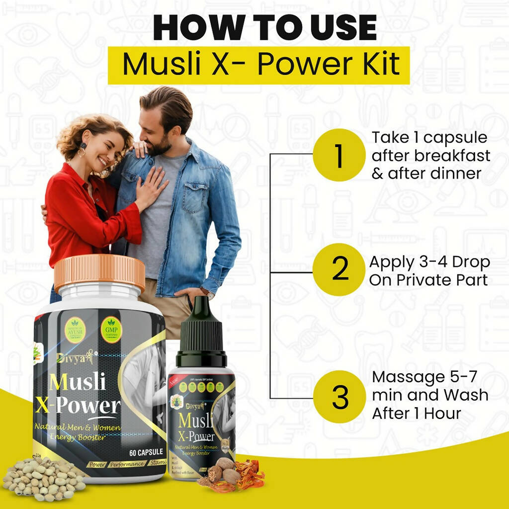 Divya Shree Musli X-Powder Capsule & Musli X-Power Oil Combo
