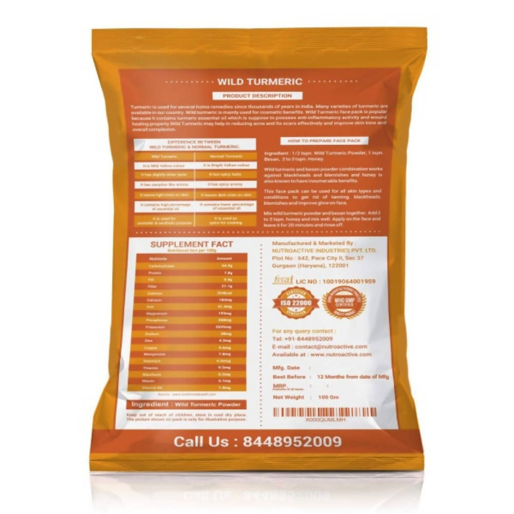 NutroActive Wild Turmeric Face Pack Powder