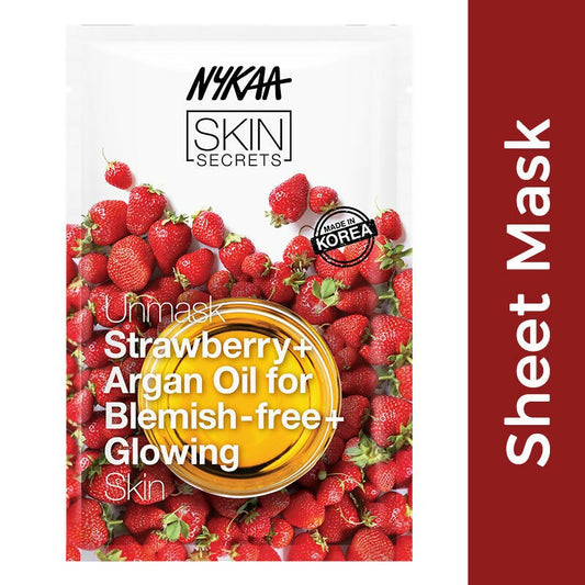 Nykaa Skin Secrets Exotic Indulgence Strawberry + Argan Oil Sheet Mask For Blemish - Free Skin