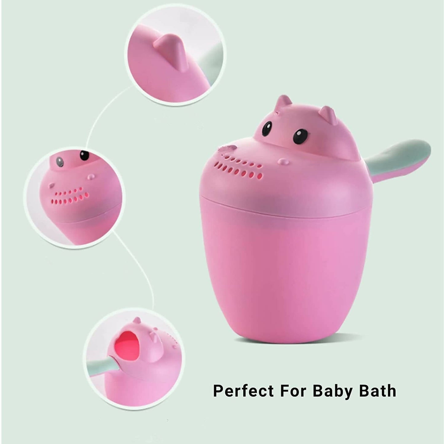 Safe-O-Kid Hair Washing Mug, Baby Shampoo Cup, Baby Shower, Baby Bath Tumbler/Rainer, Pink