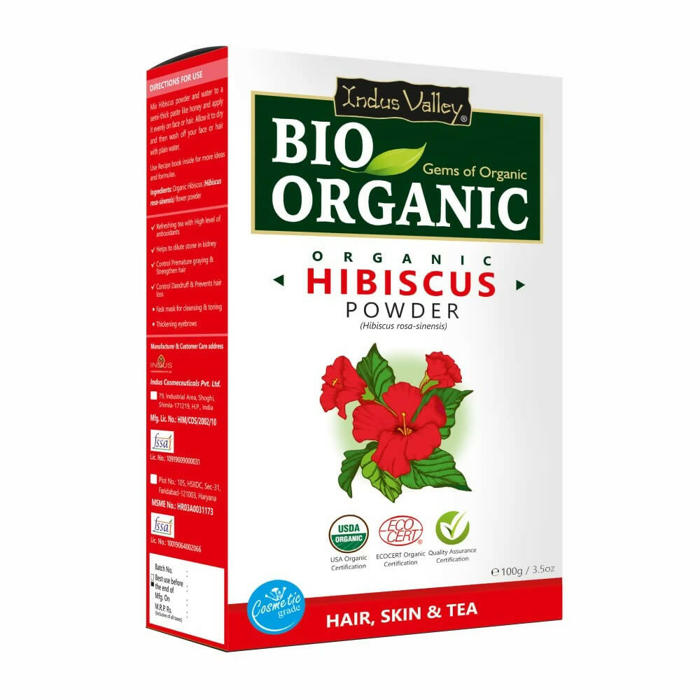 Indus Valley Bio Organic Hibiscus Flower Powder - usa canada australia