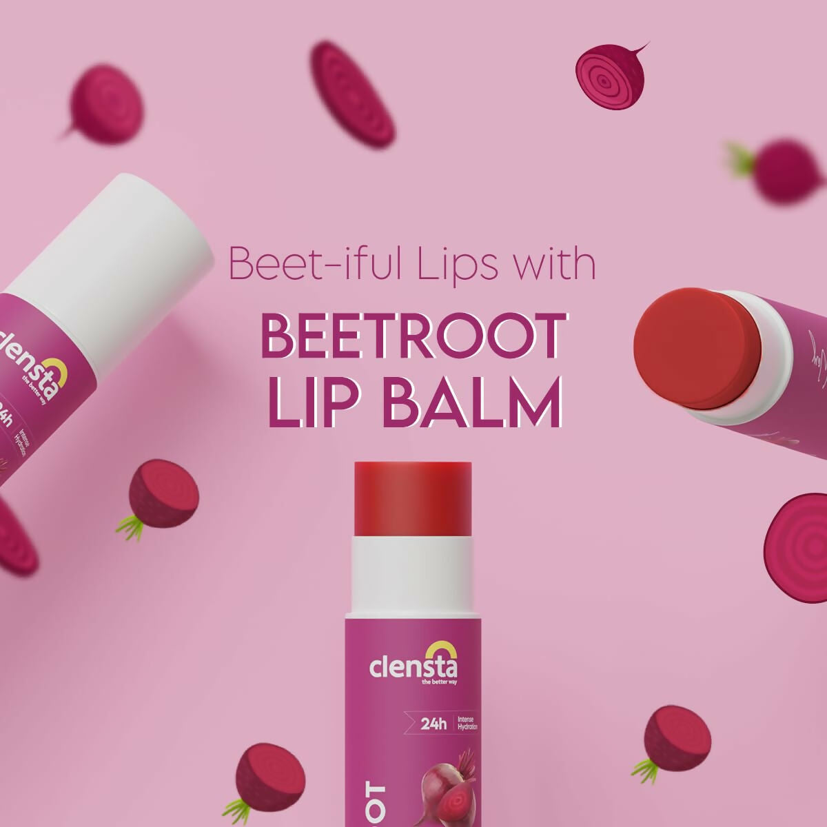 Clensta Beetroot Lip Balm With Hyaluronic Acid Spf 30 With Beetroot