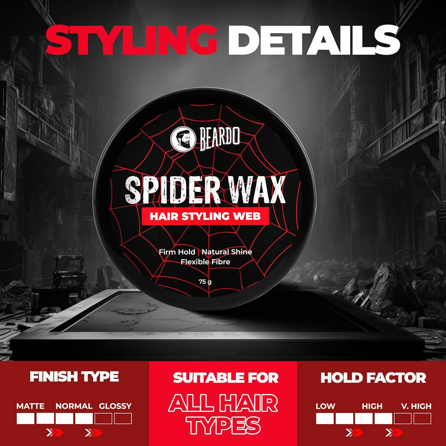 Beardo Spider Wax Hair Styling Web