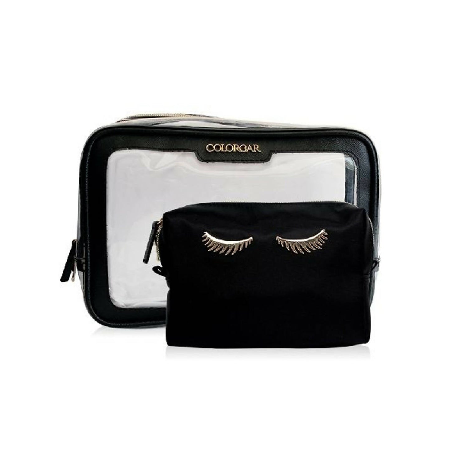 Colorbar Pouch Lips & Lashes Box Pouch (Set Of Two) - Black