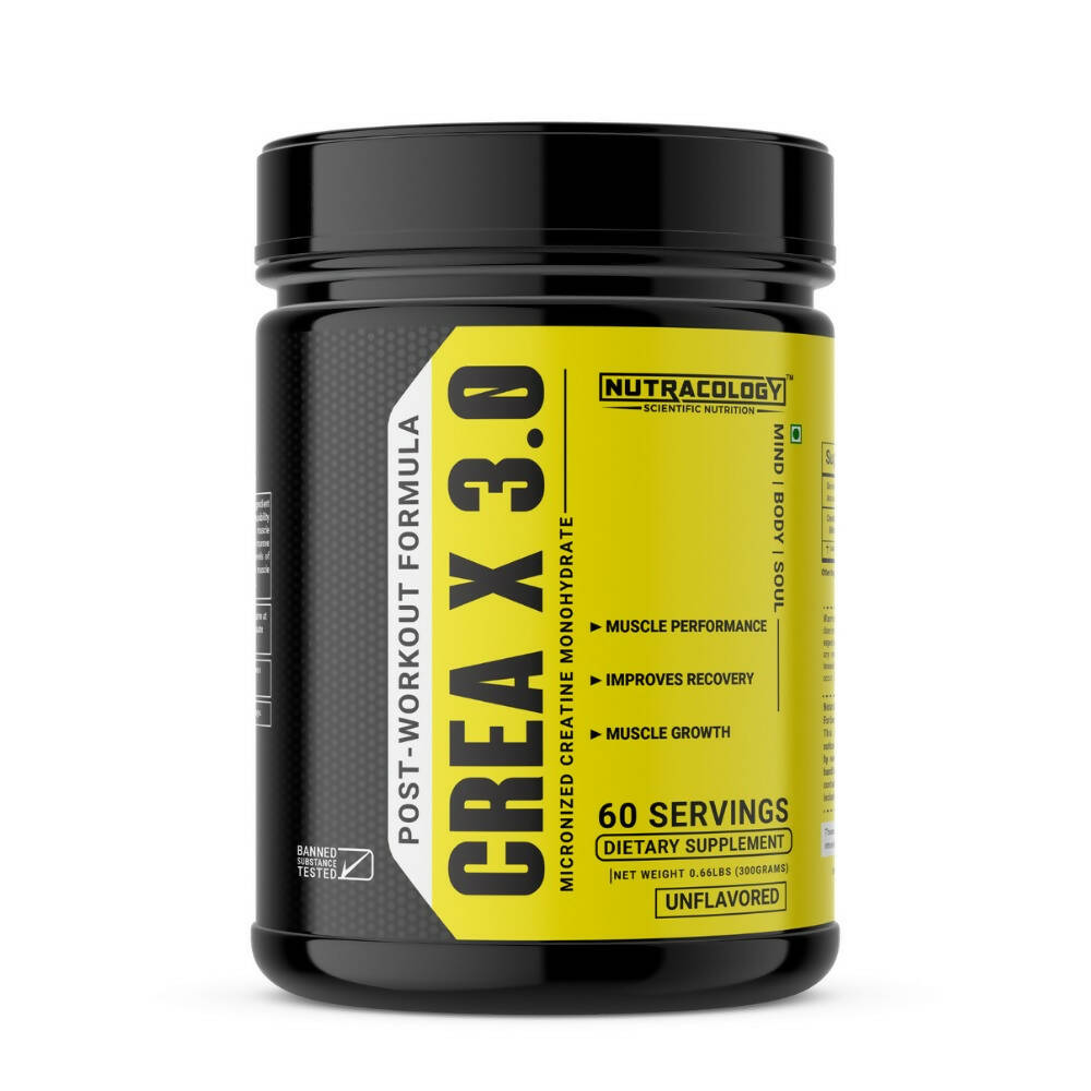 Nutracology Crea X 3.0 Micronized Creatine Powder Supports Athletic Performance & Power - BUDEN