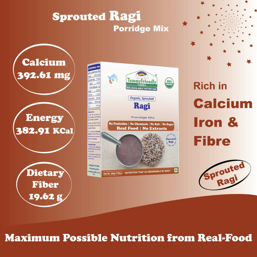 TummyFriendly Foods Certified Organic Sprouted Ragi Porridge Mix