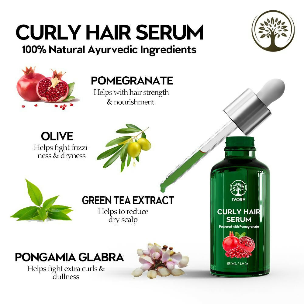 Ivory Natural Curly Hair Serum For Smooth Even Curls And Silky