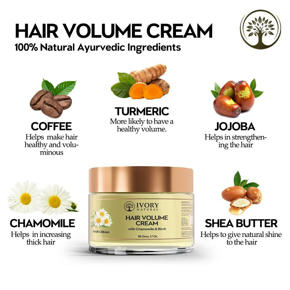 Ivory Natural Hair Volume Cream For Thicker, Fuller Looking Hair