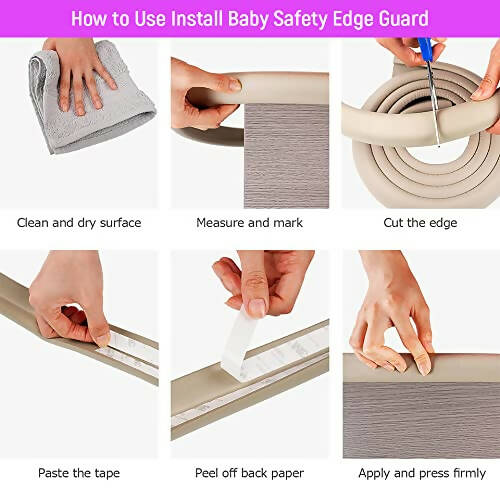 Safe-O-Kid Edge Guard, Baby Proofing Edge 5 Mtr Furniture Edge Bumper Guard, Safety From Head Injury, Edge Guard For Baby/ Toddlers, White