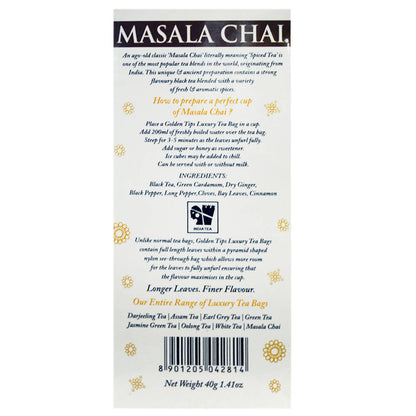 Golden Tips Masala Chai Full Leaf Pyramid Tea Bags