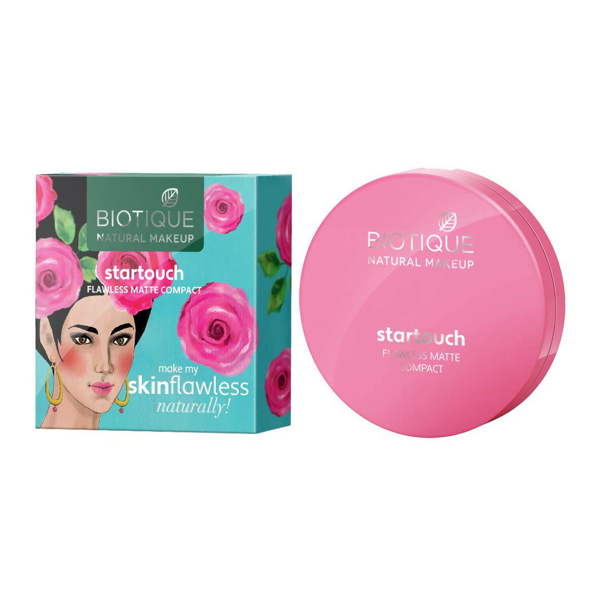 Biotique Natural Makeup Startouch Flawless Matte Compact - Tawny Nutmeg - BUDNE