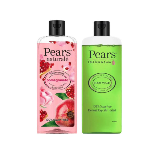 Pears Oil Clear & Glow And Naturale Brightening Pomegranate Body Wash Combo - BUDNEN