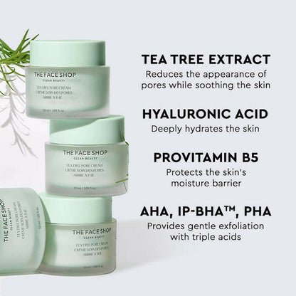 The Face Shop Tea Tree Pore Cream For Oily & Acne Prone Skin