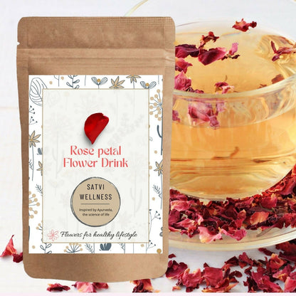 Satvi Wellness Rose petal flower Tea | Rose petal tea | Rose flower drink mix
