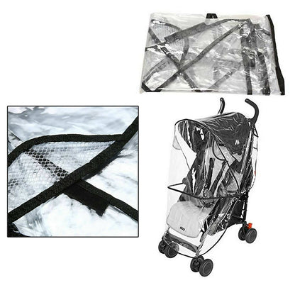Safe-O-Kid Waterproof Transparent Rain Cum Shield Cover for Baby Pram & Strollers