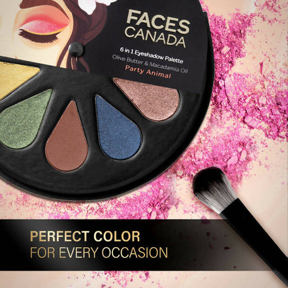 Faces Canada 6 In 1 Eyeshadow Palette - Party Animal