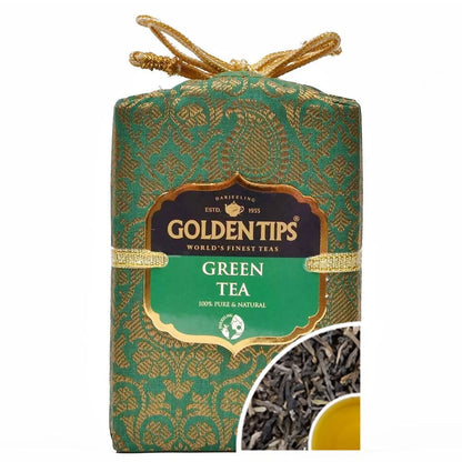 Golden Tips Pure Green Tea - Royal Brocade Cloth Bag - BUDNE