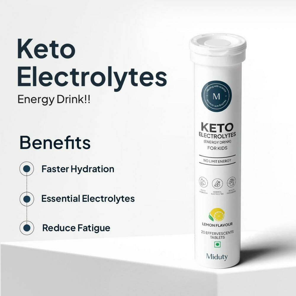 Miduty by Palak Notes Keto Electrolytes (Energy Drink) Tablets for Kids
