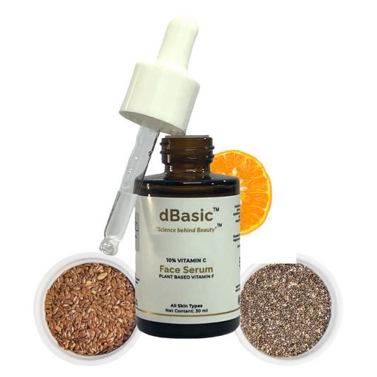 dBasic 10% Vitamin C Face Serum With Vitamin F (Chia & Flax Seeds) For Face Glowing & Radiant -  buy in usa 