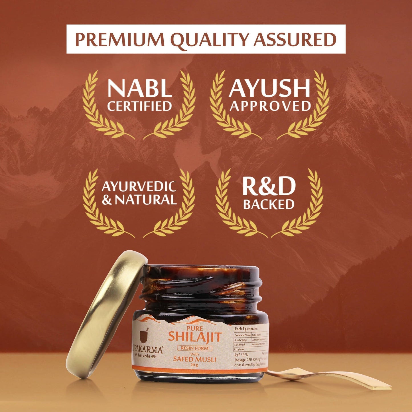 Upakarma Ayurveda Pure SJ Resin with Safed Musli & Pure SJ Resin with Gold Dust Combo