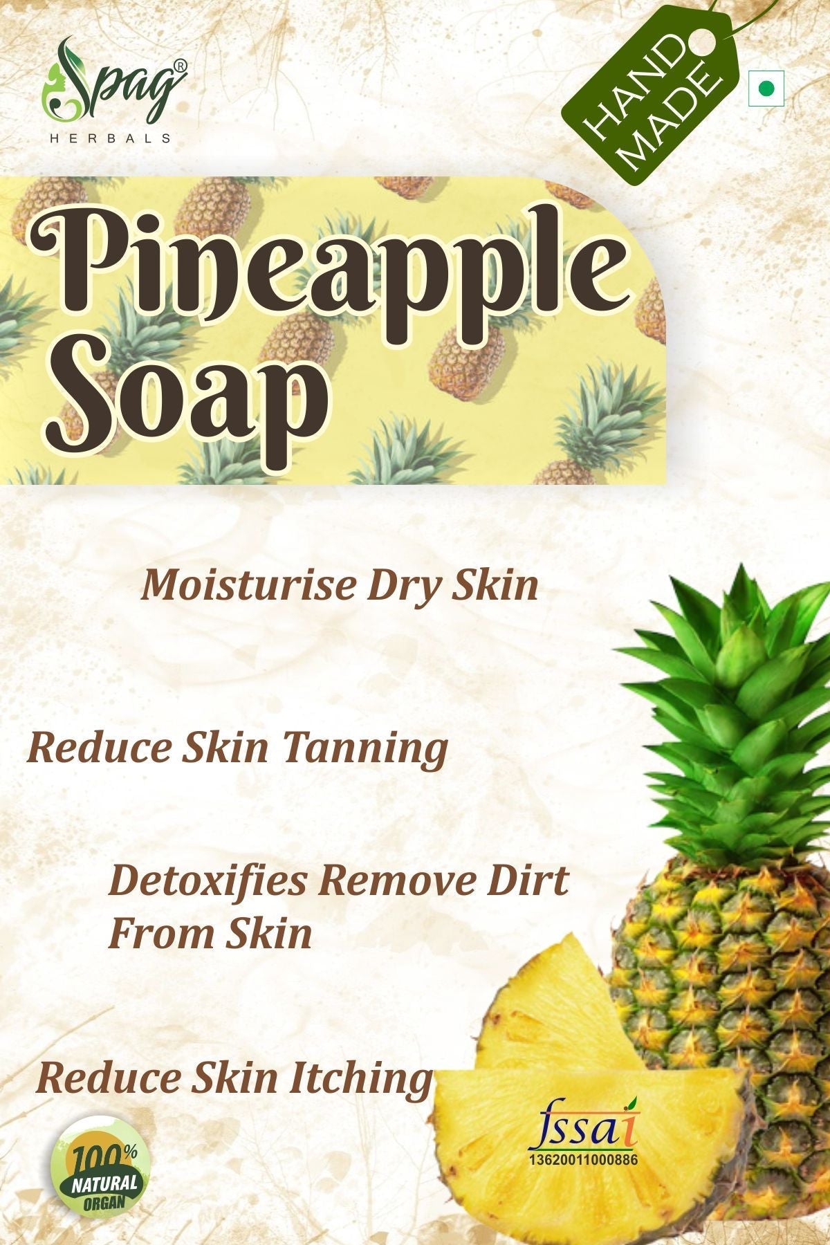 Spag Herbals Pineapple Honey Handmade Soap