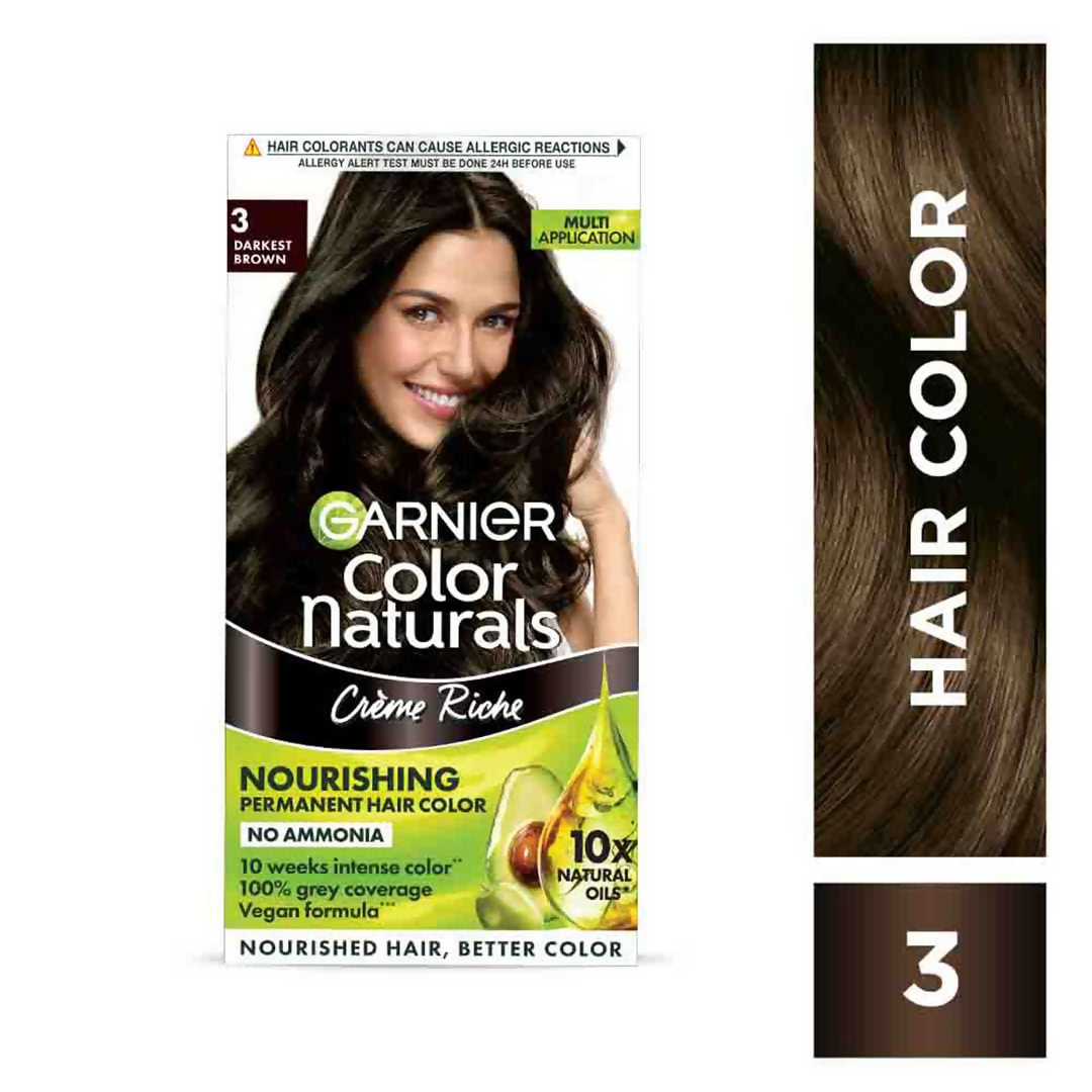 Garnier Color Naturals Creme Riche Hair Color - Shade 3 Darkest Brown