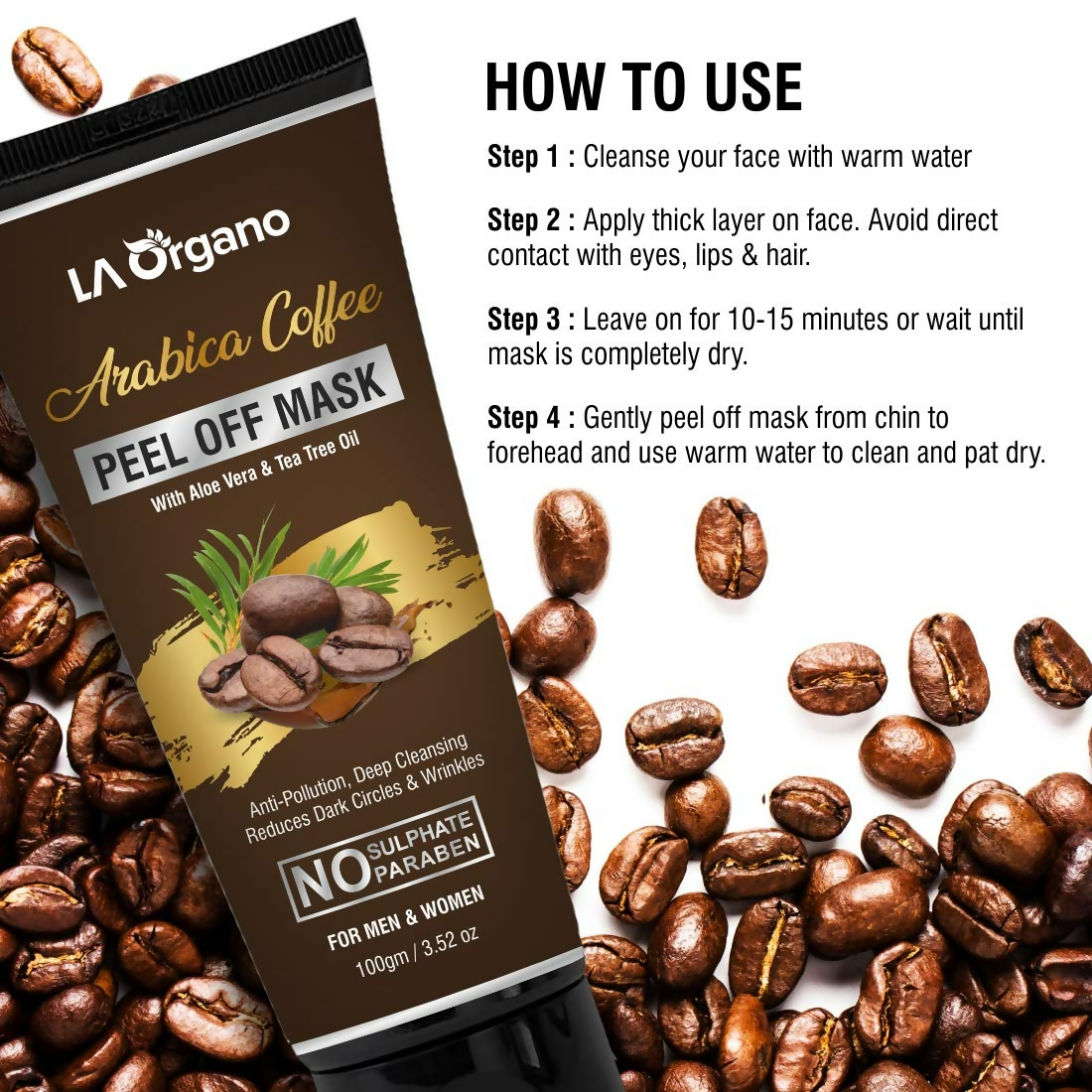 LA Organo Arabica Coffee Peel Off Mask