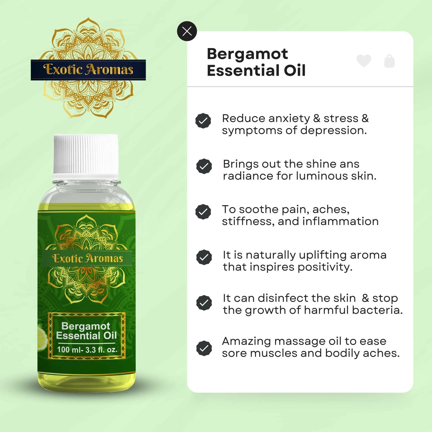 Exotic Aromas Bergamot Essential Oil