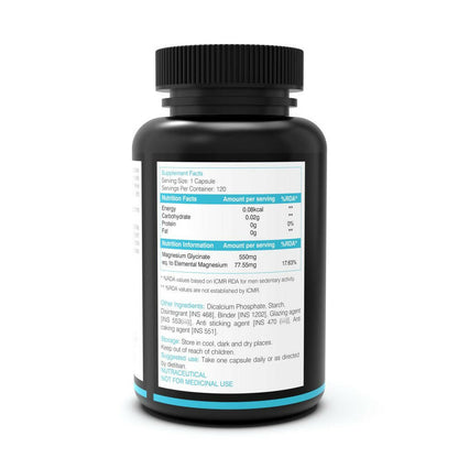 NutritJet Magnesium Glycinate 550mg Veg Capsules