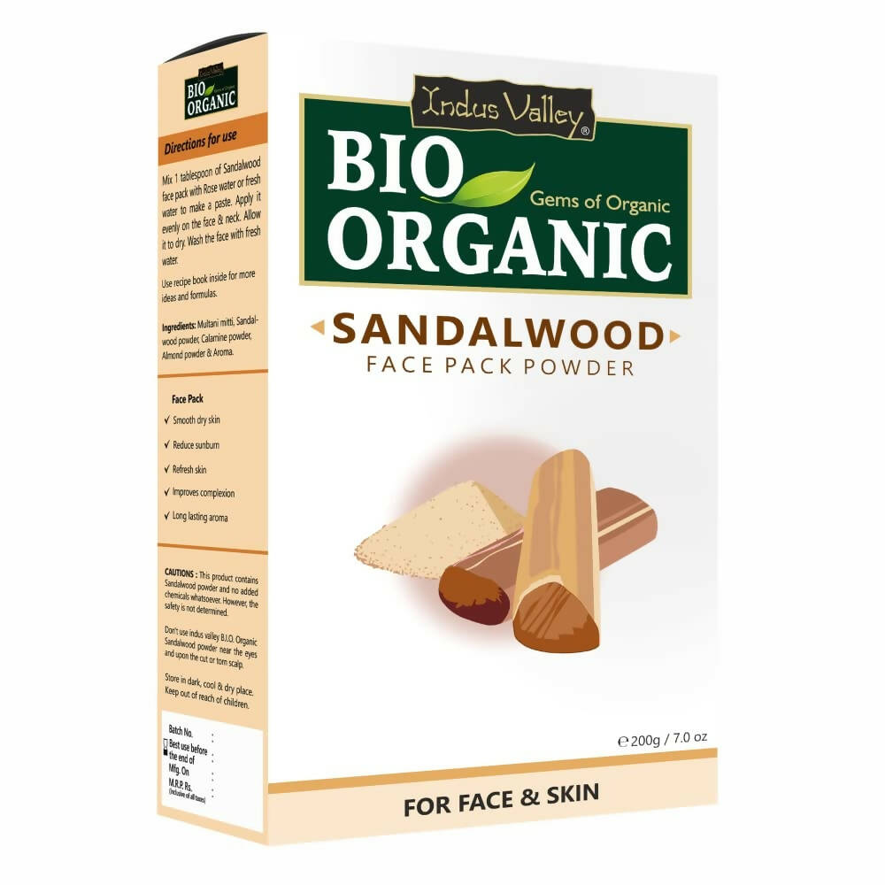 Indus Valley Bio Organic Sandalwood Face Pack Powder - BUDNE