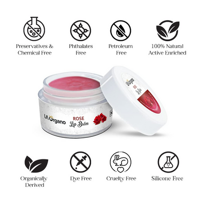 LA Organo Rose Lip Balm For Dry Chapped Lips