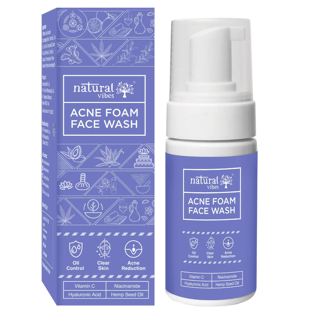 Natural Vibes Anti Acne Foam Face Wash - BUDNEN