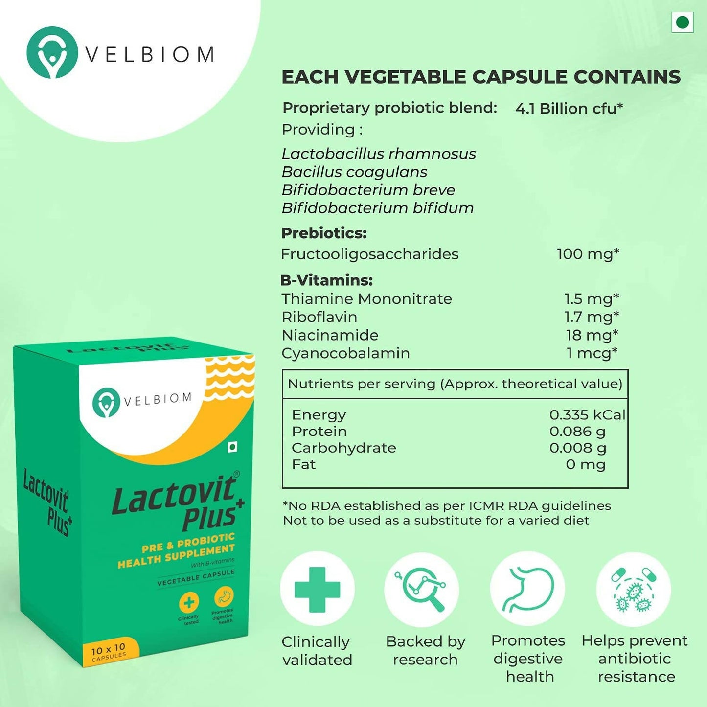 Velbiom Lactovit Plus Probiotics For Men