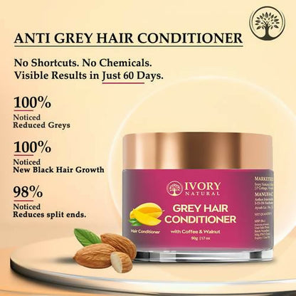 Ivory Natural Grey Hair Conditioner For Early Of Greying, Strengthens Hair