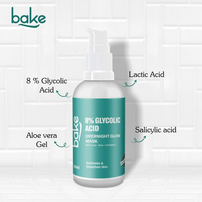 Bake 8% Glycolic Acid Overnight Glow Mask Serum