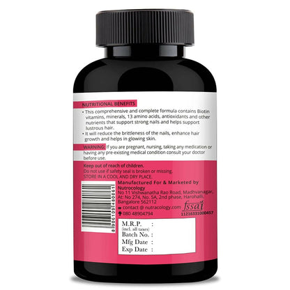 Nutracology Hair Skin & Nails For Hair Growth, Glowing Skin & Strong Nails Tablets