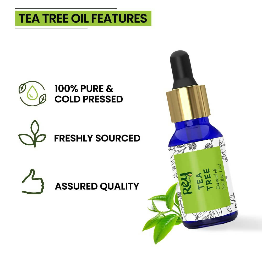 Rey Naturals Tea Tree Oil for Hair, Skin and Face Care