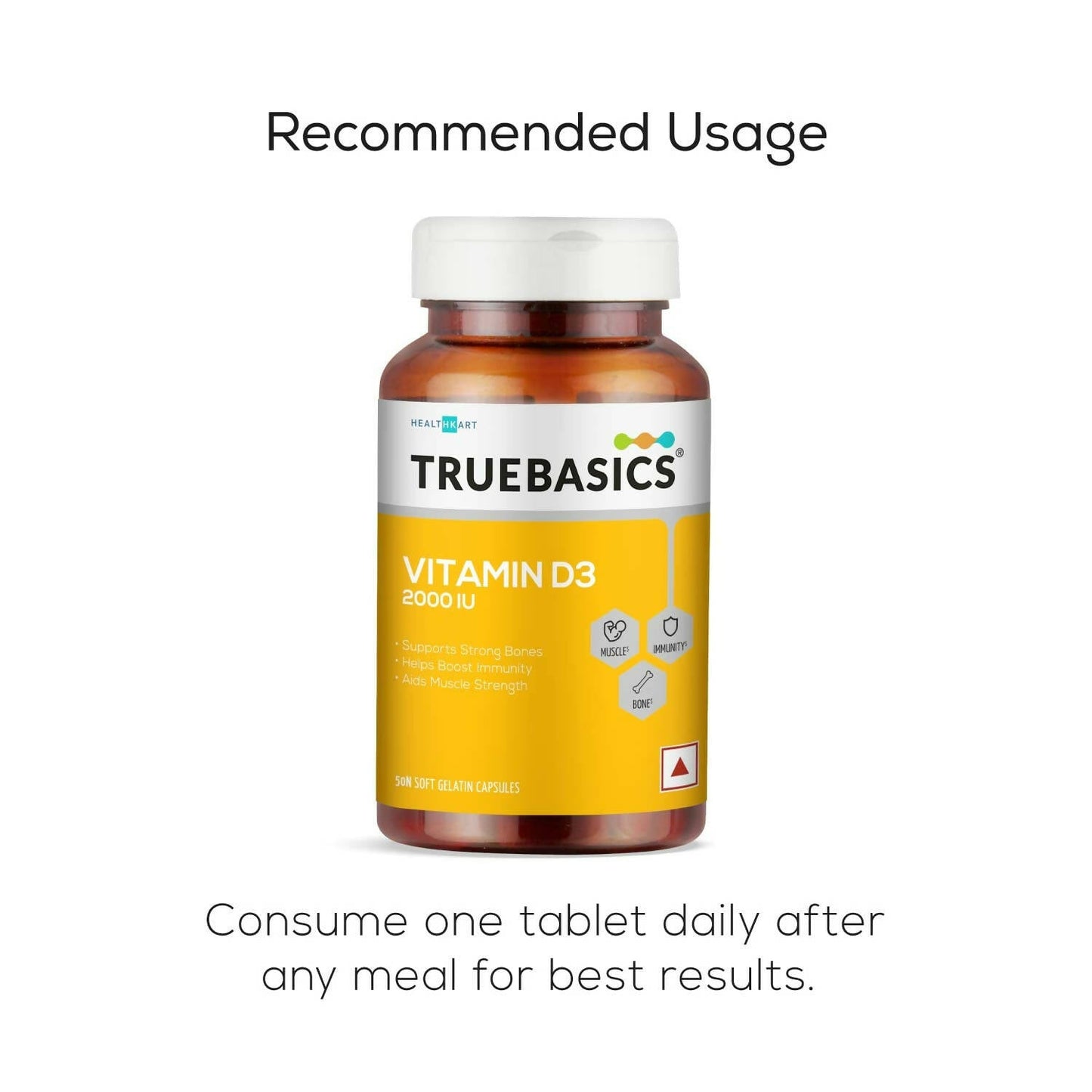 TrueBasics Vitamin D3 2000 IU Capsules