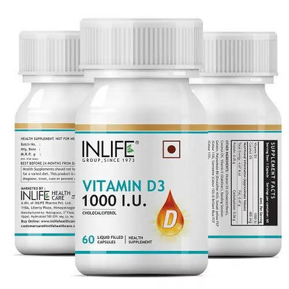 Inlife Vitamin D3 1000 IU Capsules