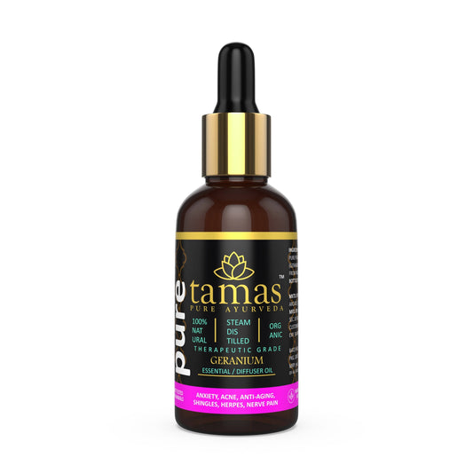 Tamas Pure Ayurveda 100% Organic Geranium Essential Oil - USDA Certified Organic